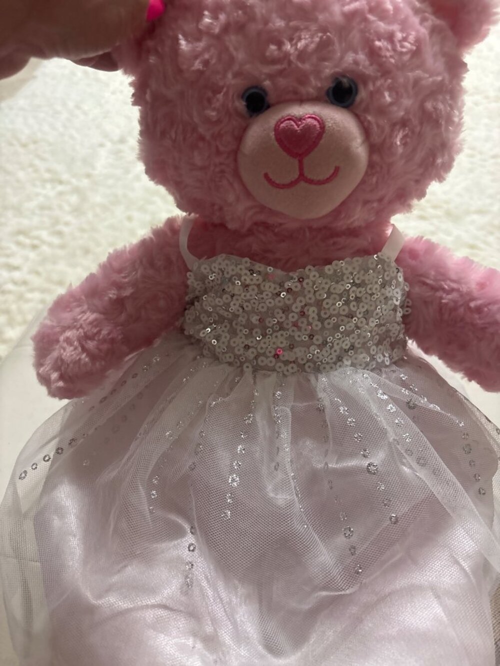 Build-A-Bear Workshop White Sequin Wedding Dress Gown New With Tags